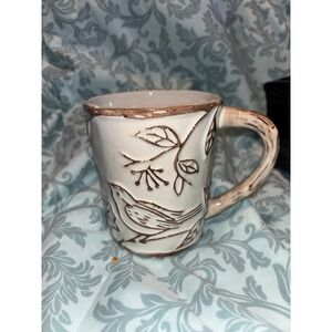 Certified International Susan Winget Ceramic Mug Bird Leaf Design